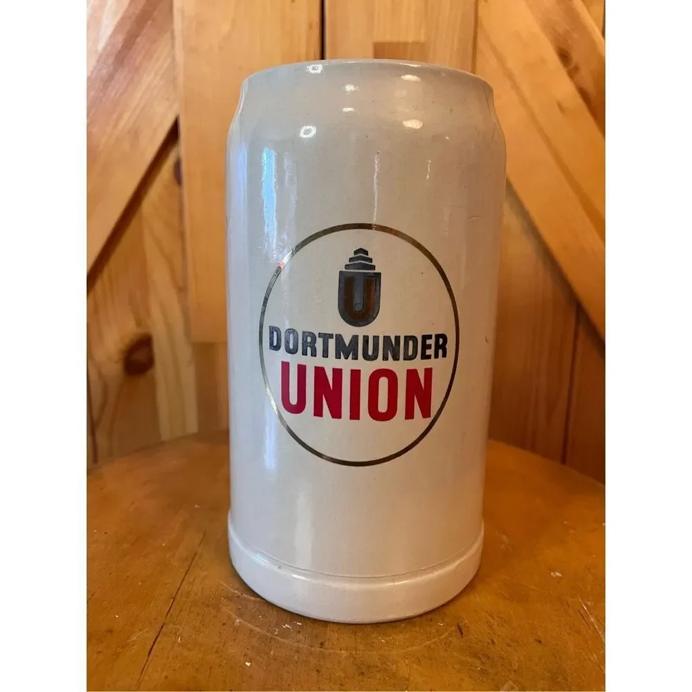 DORTMUNDER UNION GERMAN STONEWARE BEER STEIN MUG 7.25x4.25” (7636)